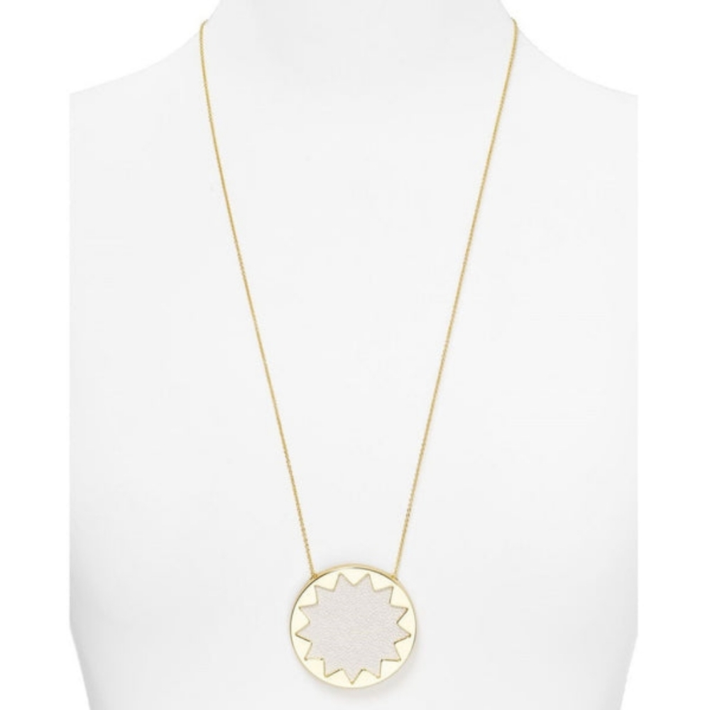 House of Harlow Large Gold White Sunburst Necklace
